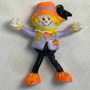 Halloween Scarecrow Pin VTG Bendable Gibson Lapel